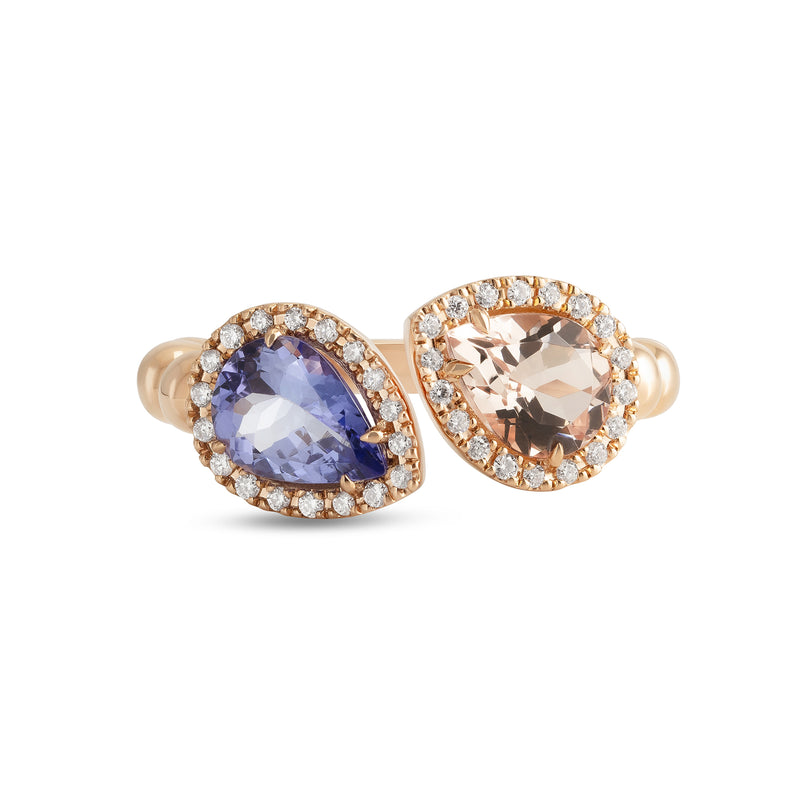 Anello Boutique Paris con tanzanite e morganite