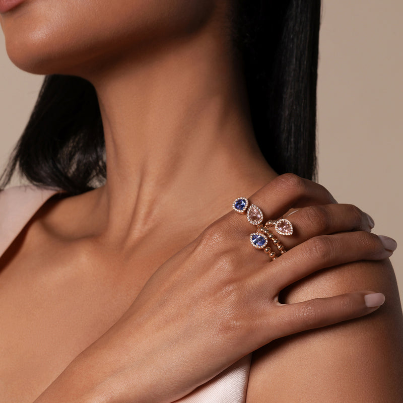 Anello Boutique Paris con tanzanite e morganite