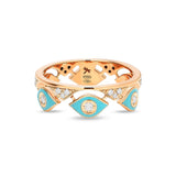 Mikou ring with blue enamel and diamonds