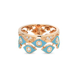 Mikou ring with blue enamel and diamonds