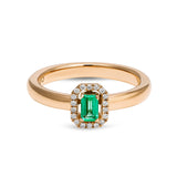 Madame ring with emerald and diamonds