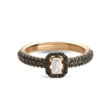 Madame ring with black and colorless diamonds