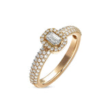 Madame ring with diamond pavé