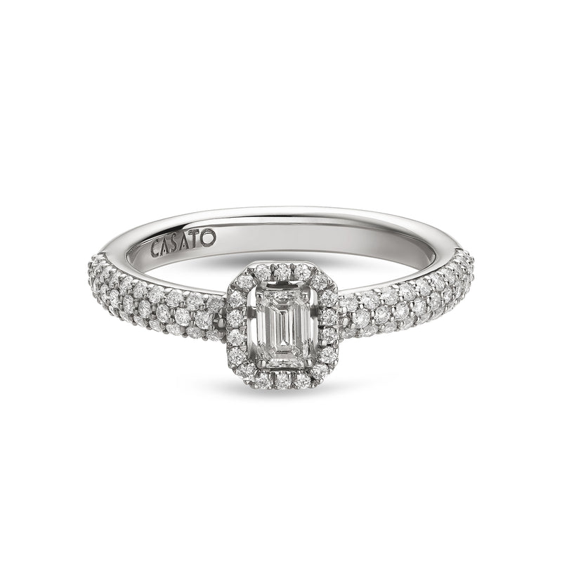 Madame ring with diamond pavé