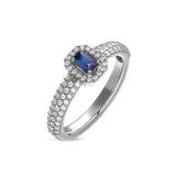 Madame ring with sapphire and diamond pavé