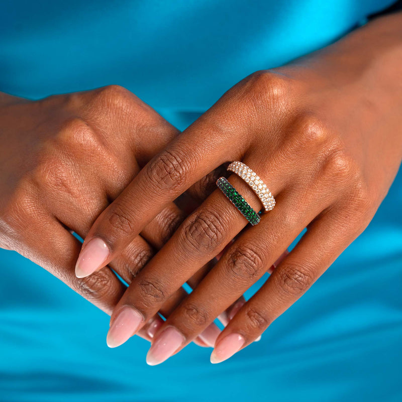 Nobless Oblige ring with emerald pavé