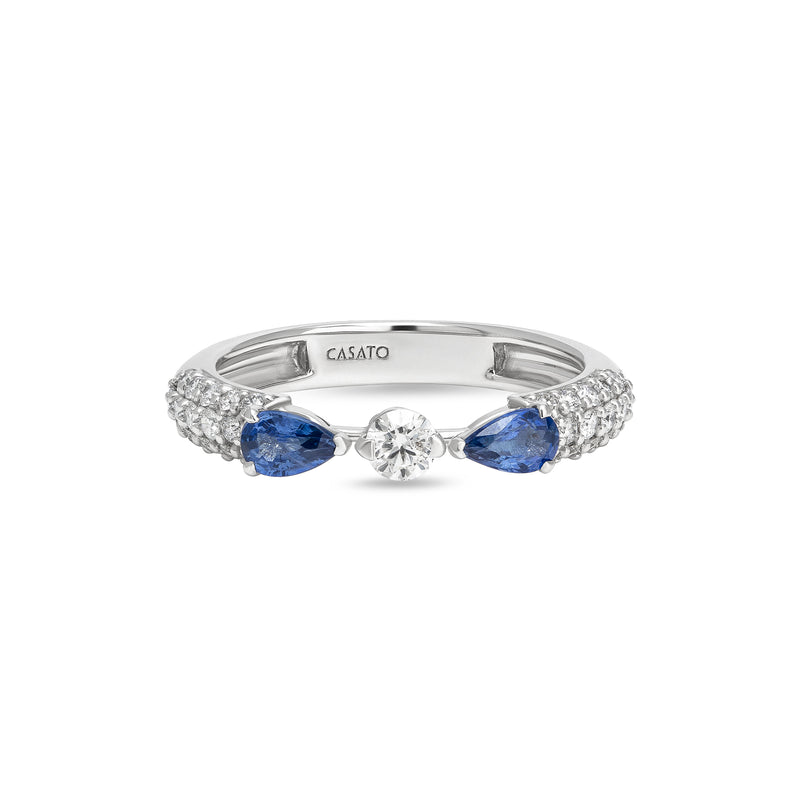 Maureen Medine ring with sapphires and diamonds