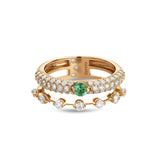 Maureen Medine ring with emerald and diamonds