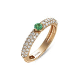 Maureen Medine ring with emerald and diamonds