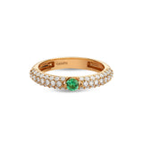 Maureen Medine ring with emerald and diamonds