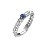 Maureen Medine ring with sapphire and diamonds