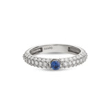 Maureen Medine ring with sapphire and diamonds