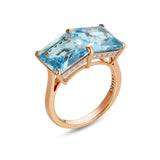 Aqua ring with blue topaz