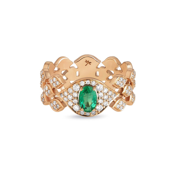 Anello Mikoulette con smeraldo e diamanti