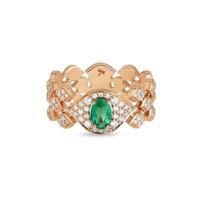 Anello Mikoulette con smeraldo e diamanti