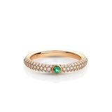 Nobless Oblige ring with emerald and diamond pavé