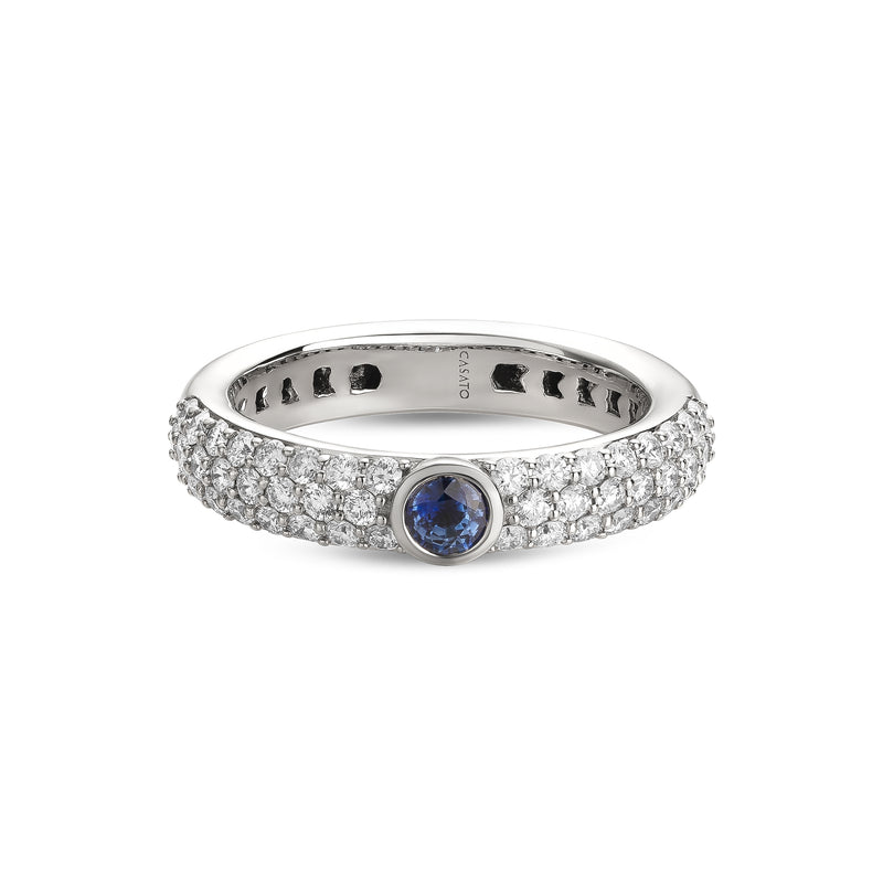 Nobless Oblige ring with sapphire and diamond pavé