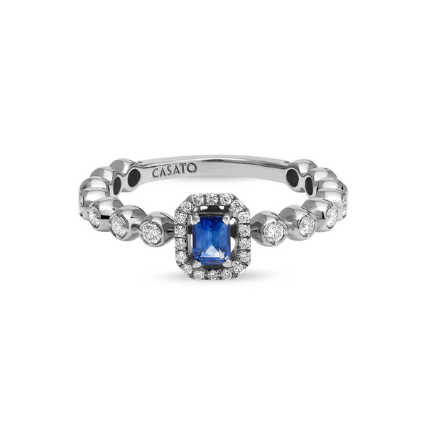 Boutique Icon ring with blue sapphire and diamonds