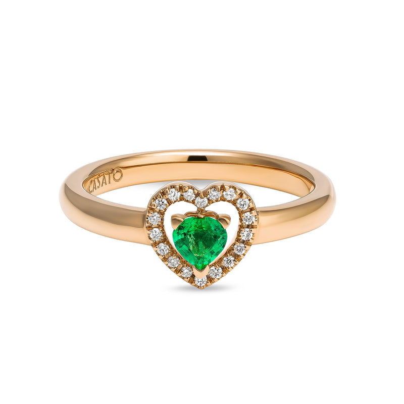 Madame ring with emerald and diamonds