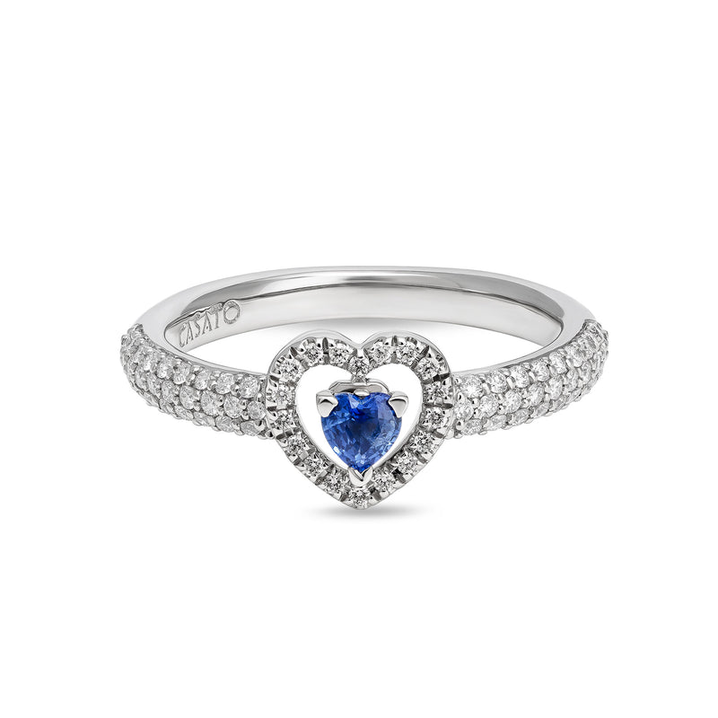 Madame ring with sapphires and diamond pavé