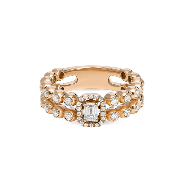 Boutique Icon ring with diamonds and heart shaped central motif