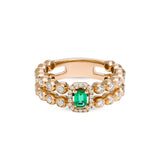 Boutique Icon ring with emerald and diamonds