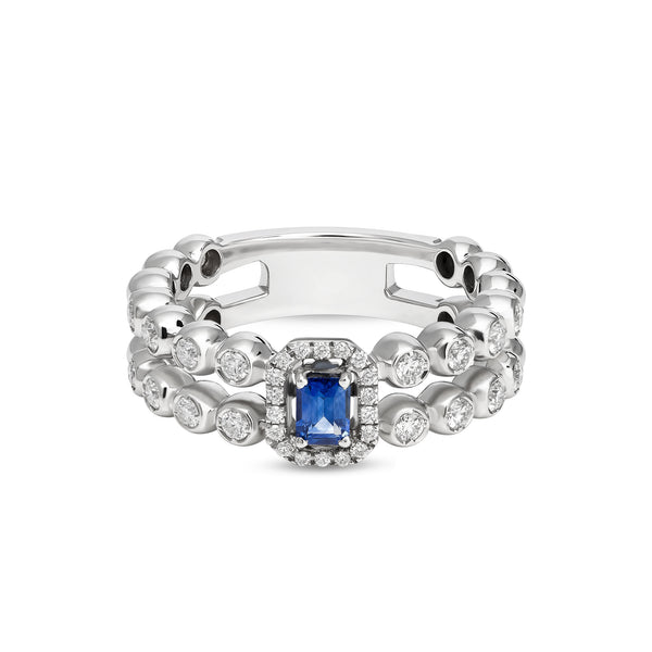 Boutique Icon ring with sapphire and diamonds