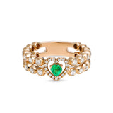 Boutique Icon ring with emerald and diamonds