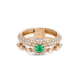 Maureen Medine ring with emerald and diamonds