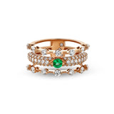 Maureen Medine ring with emerald and diamonds