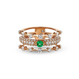 Anello Maureen Medine con smeraldo e diamanti