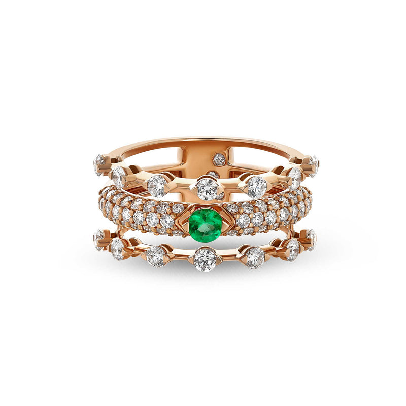 Anello Maureen Medine con smeraldo e diamanti