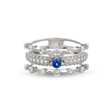 Maureen Medine ring with sapphire and diamonds