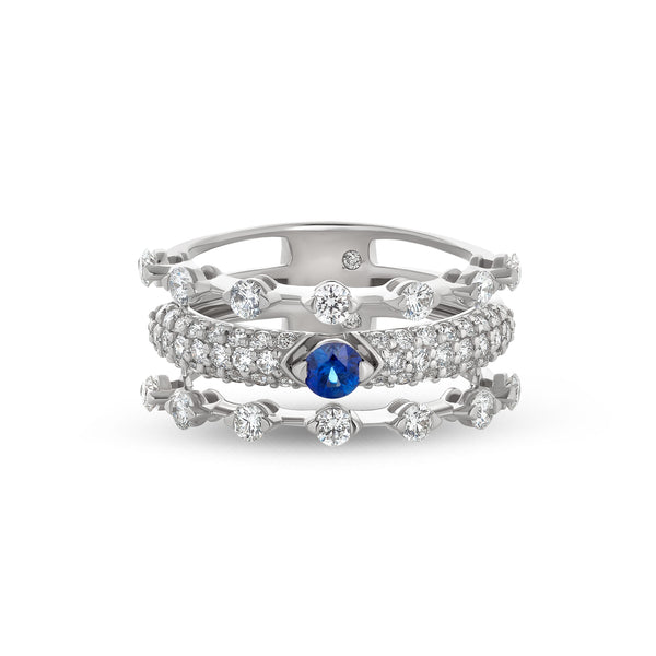 Maureen Medine ring with sapphire and diamonds