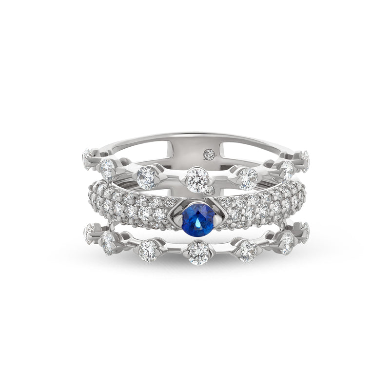 Maureen Medine ring with sapphire and diamonds