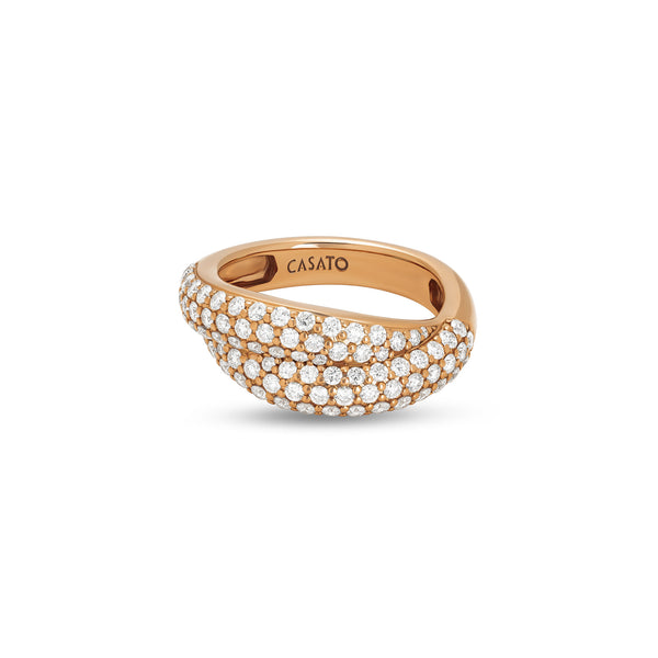 Noblesse Oblige ring with diamond pavé