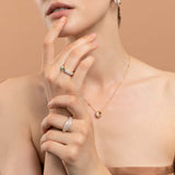 Noblesse Oblige ring with diamond pavé