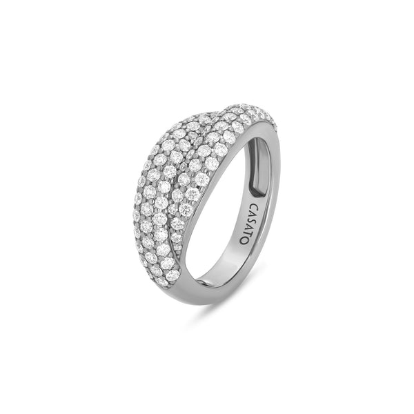 Noblesse Oblige ring with diamond pavé