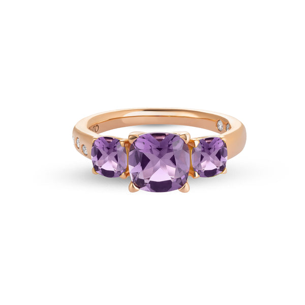 Anello Back to Origin con ametista e diamanti