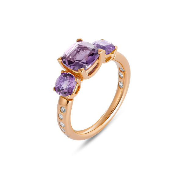 Anello Back to Origin con ametista e diamanti