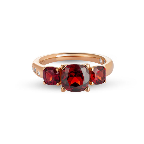Anello Back to Origin con granato e diamanti