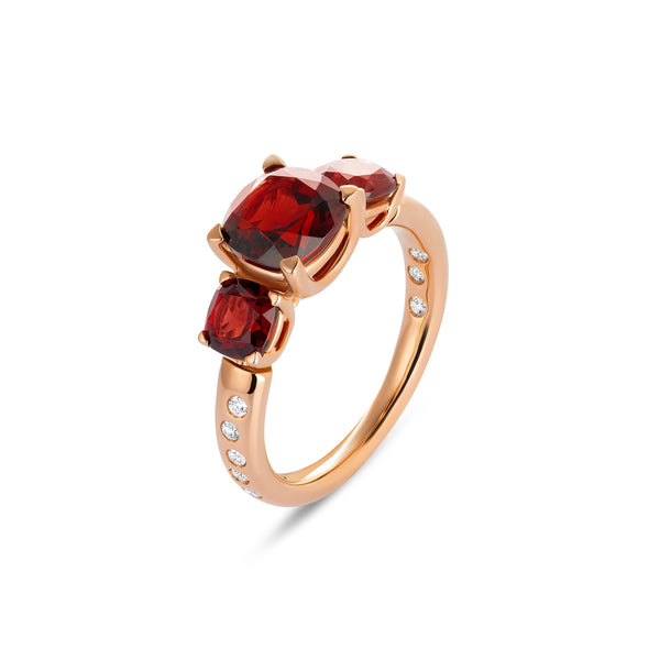 Anello Back to Origin con granato e diamanti