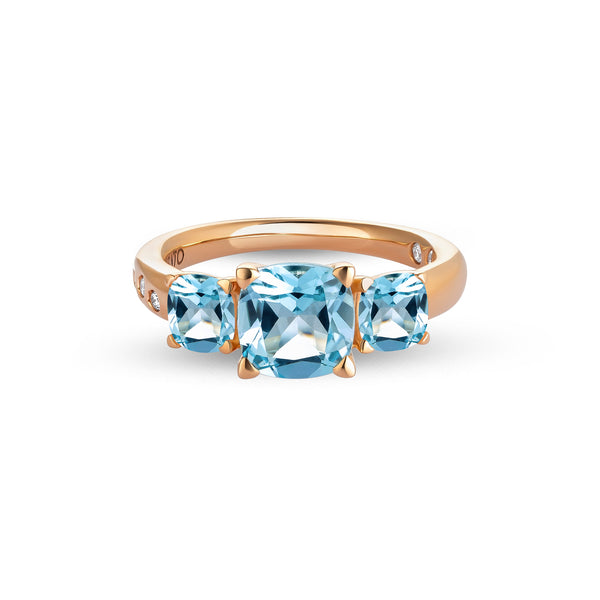 Anello Back to Origin con topazio azzurro e diamanti
