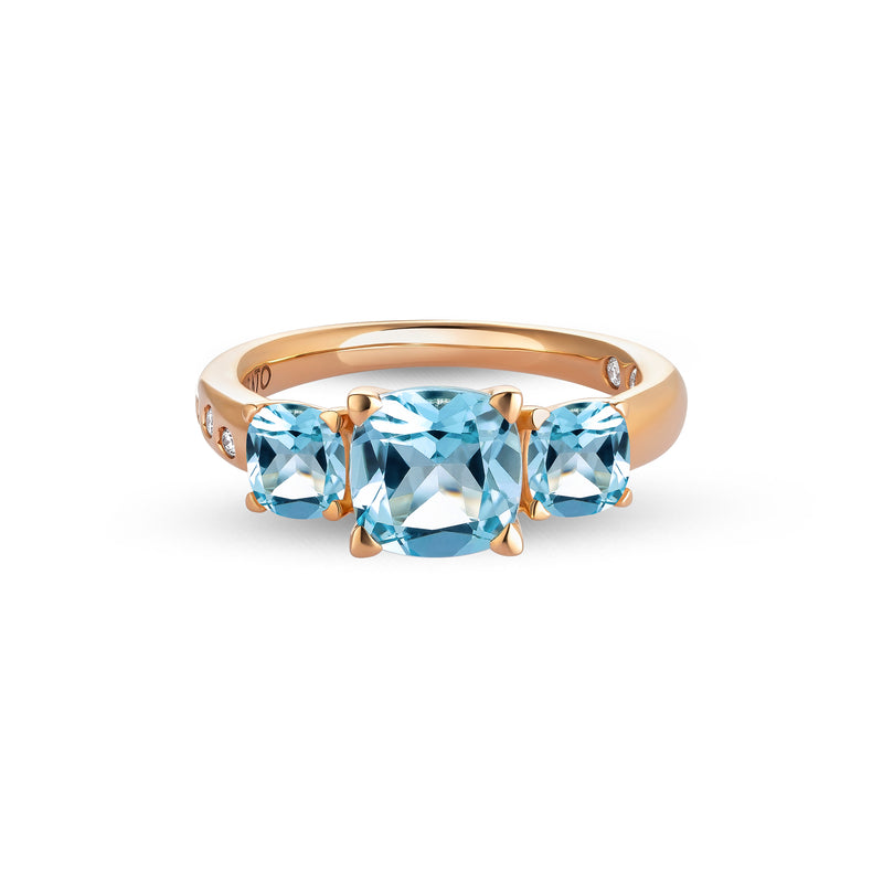 Anello Back to Origin con topazio azzurro e diamanti