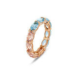 Back to Origin ring with blue topaz and pink quartz