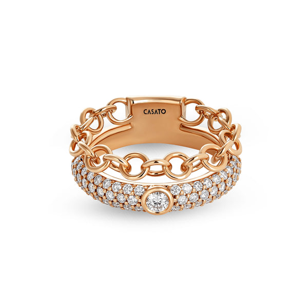 Back to Love ring with diamond pavé