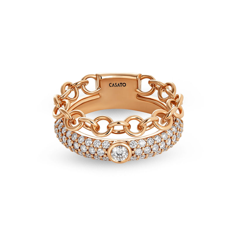 Back to Love ring with diamond pavé