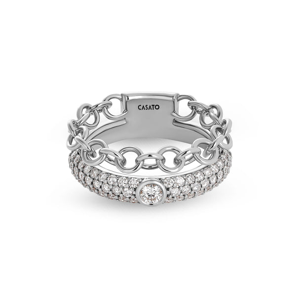 Back to Love ring with diamond pavé