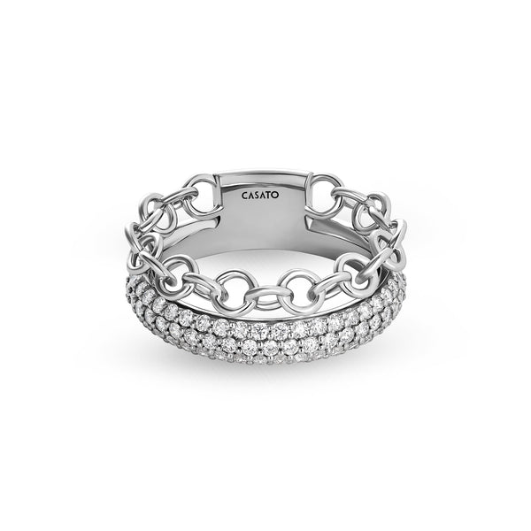 Back to Love ring with diamond pavé