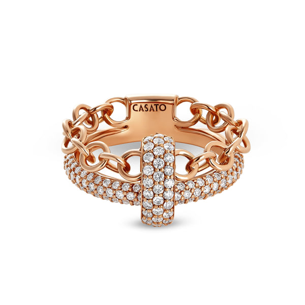 Back to Love ring with diamond pavé